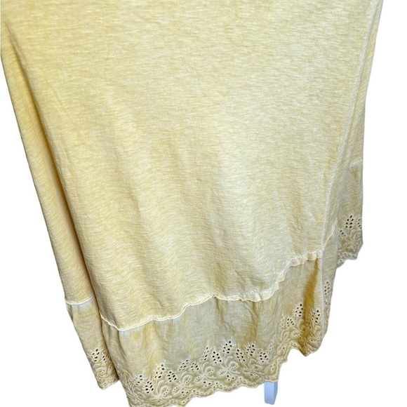 7 Agosto 100% Cotton Yellow Eyelet Hem Sleeveless High Low Maxi Dress size M - Picture 17 of 17